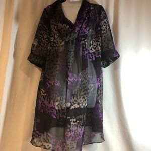 Lane Bryant Sheer Cowl Neck Tunic Top